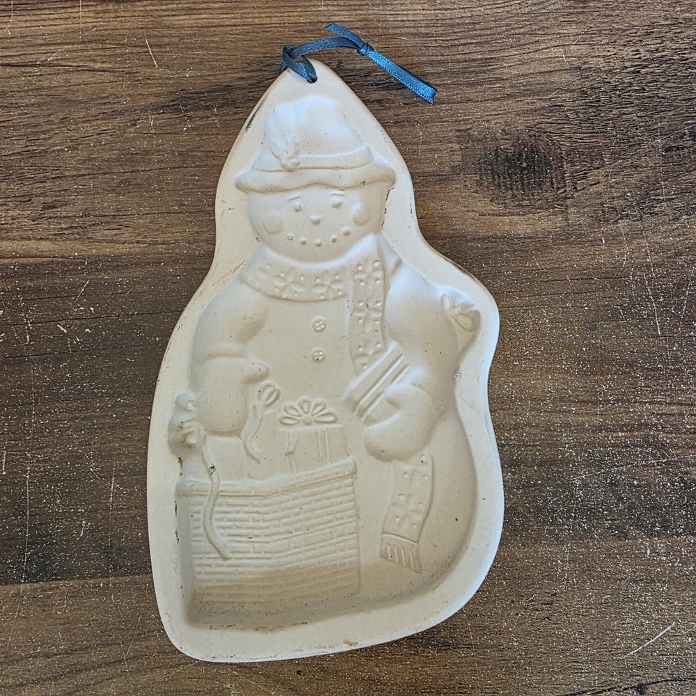 Vintage 1997 Longaberger Cookie Mold Series Chilly‎ Snowman Christmas Baking